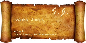 Ivánka Judit névjegykártya