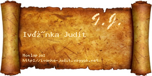 Ivánka Judit névjegykártya